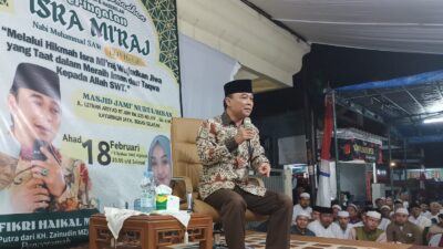 K.H Fikri Haikal MZ Isi Ceramah Peringatan Isra Mi’raj Nabi Muhammad SAW di Masjid Nurul Ihsan Kayuringin Jaya