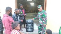 Jaga Hubungan Kerukunan Umat Beragama, Danramil 1710-04/Tembagapura Berikan Bantuan Speaker Ke Gereja