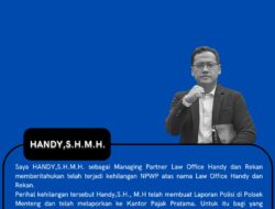 Handy & Partner Law Office Umumkan Kehilangan NPWP, Peringatkan Soal Potensi Penyalahgunaan