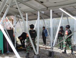 Kodim 1714/PJ Pasang Tower Repeater di Puncak Jaya