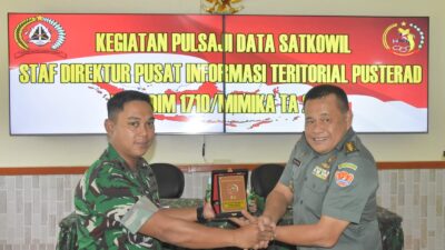 Kodim 1710/Mimika Terima Tim Pulsaji Data Satkowil Pusterad