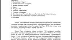 Dewan Pers Imbau Wartawan dan Perusahaan Pers Tidak Meminta THR ke Pihak Lain