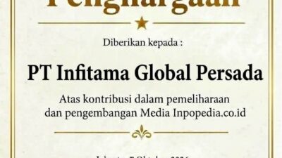 PT Infitama Global Persada Raih Penghargaan dari Media Inpopedia.co.id